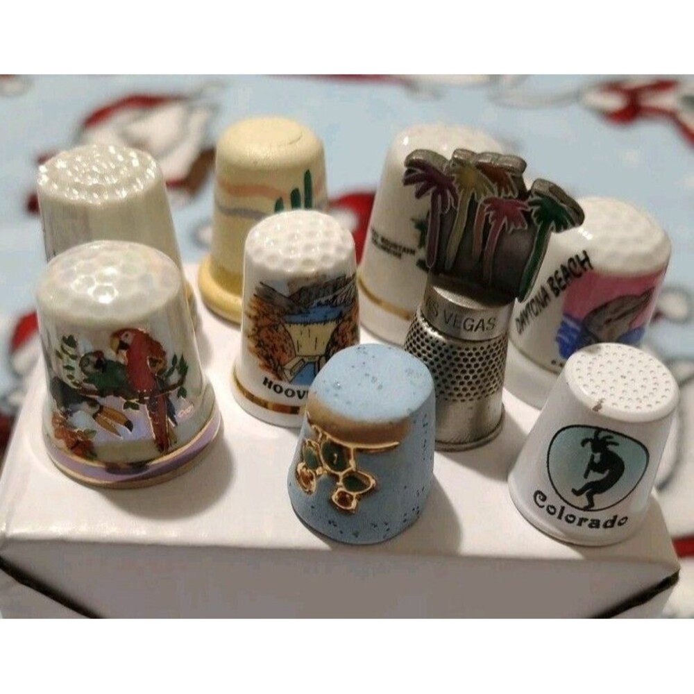 Assorted Lot Of  9 Thimbles
